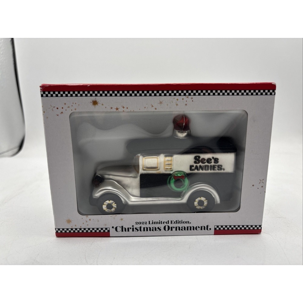 Sees Candy Delivery Truck Ornament Glass Limited Edition 2022 Christmas NEW